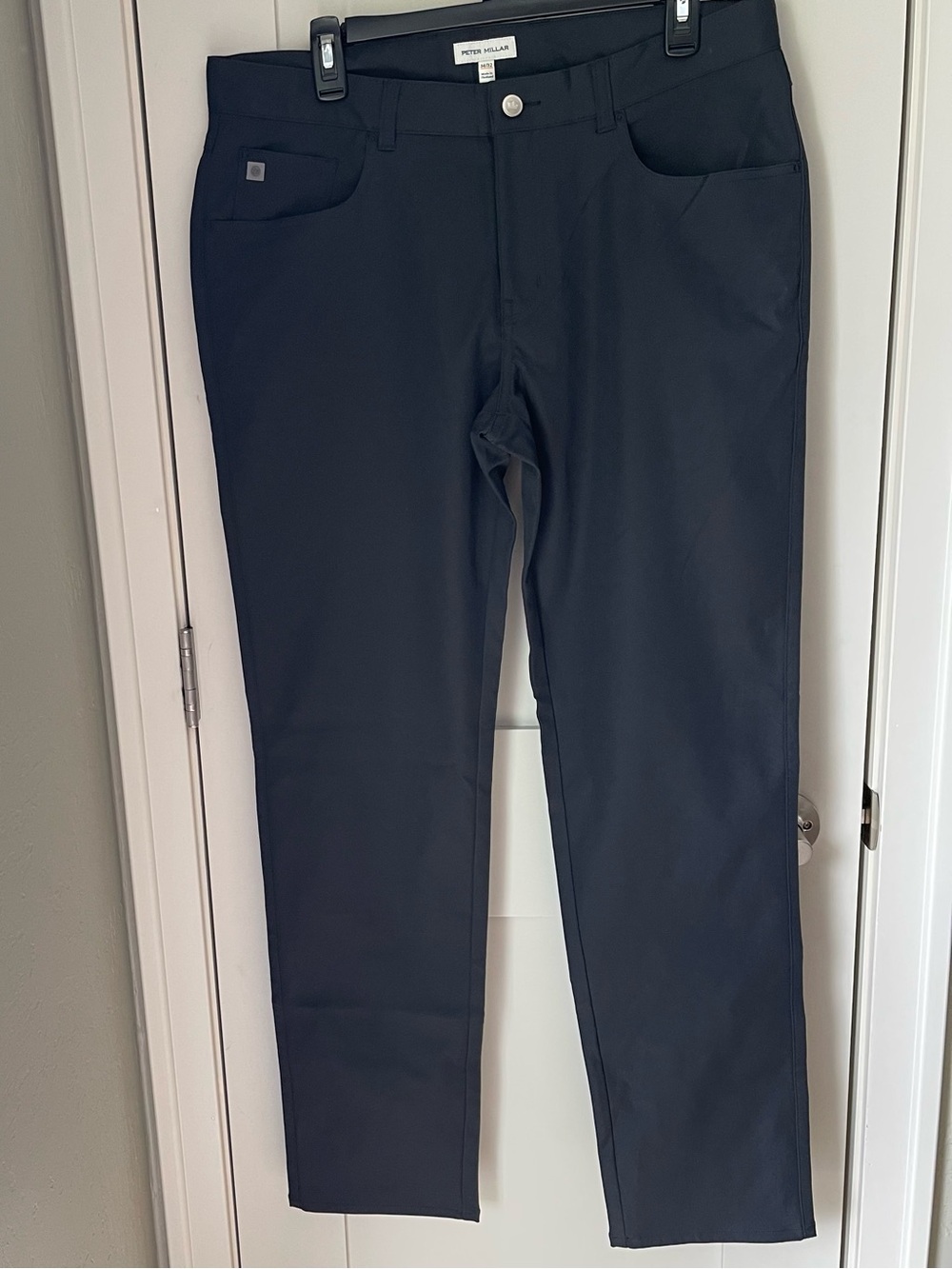 Peter Millar Crown Sport Performance Men's Black Chino Pants NWT 34x32
